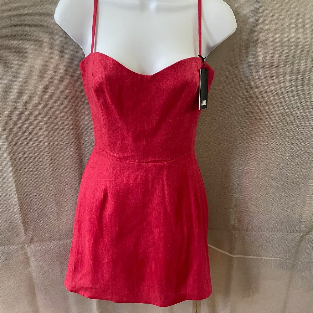Reformation Red Linen Mini Dress
